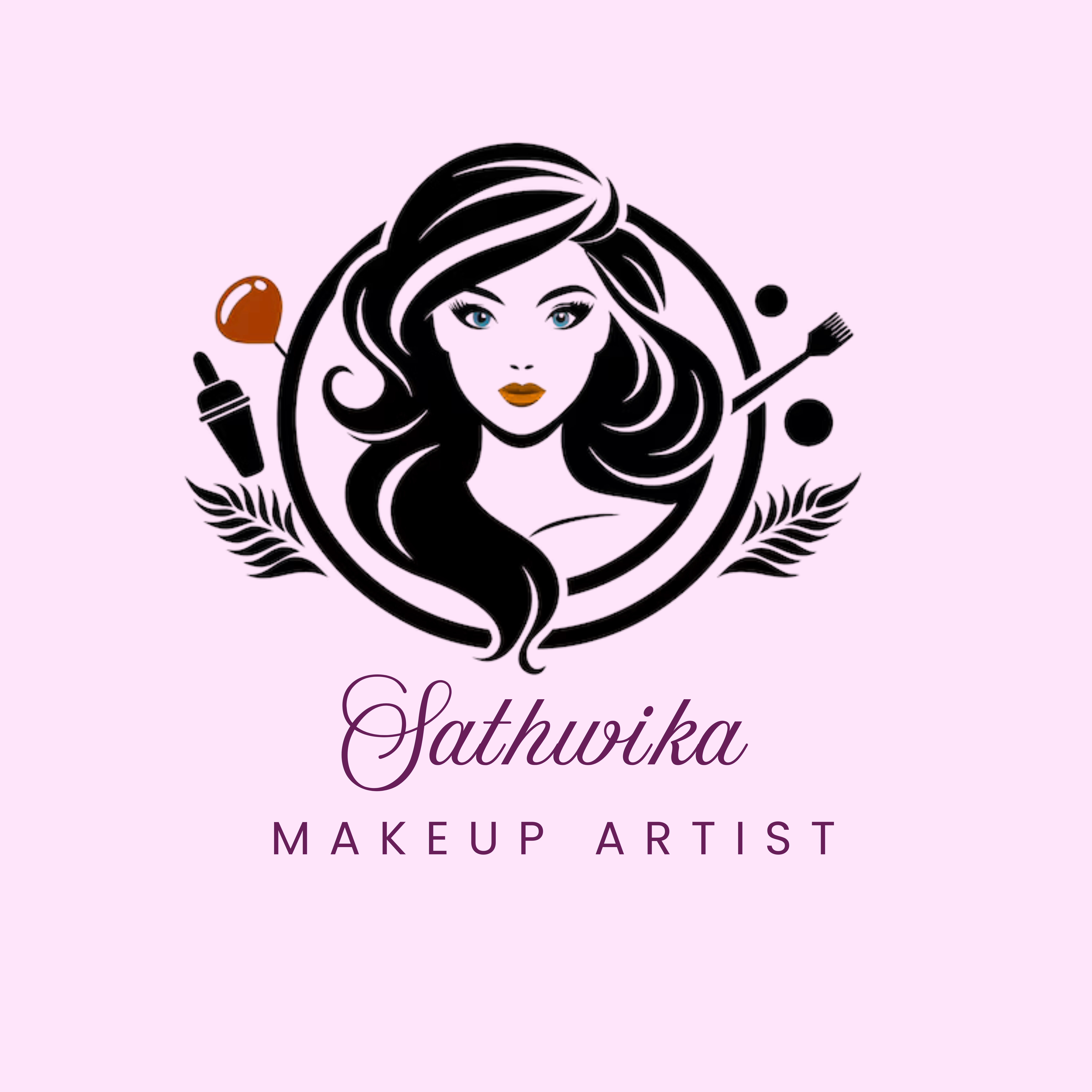 Sathwika Makeup Artist Logo